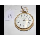 An 18ct gold gents pocket watch, weighing 147 gram