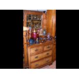 A Victorian dressing chest with swing mirror to ba