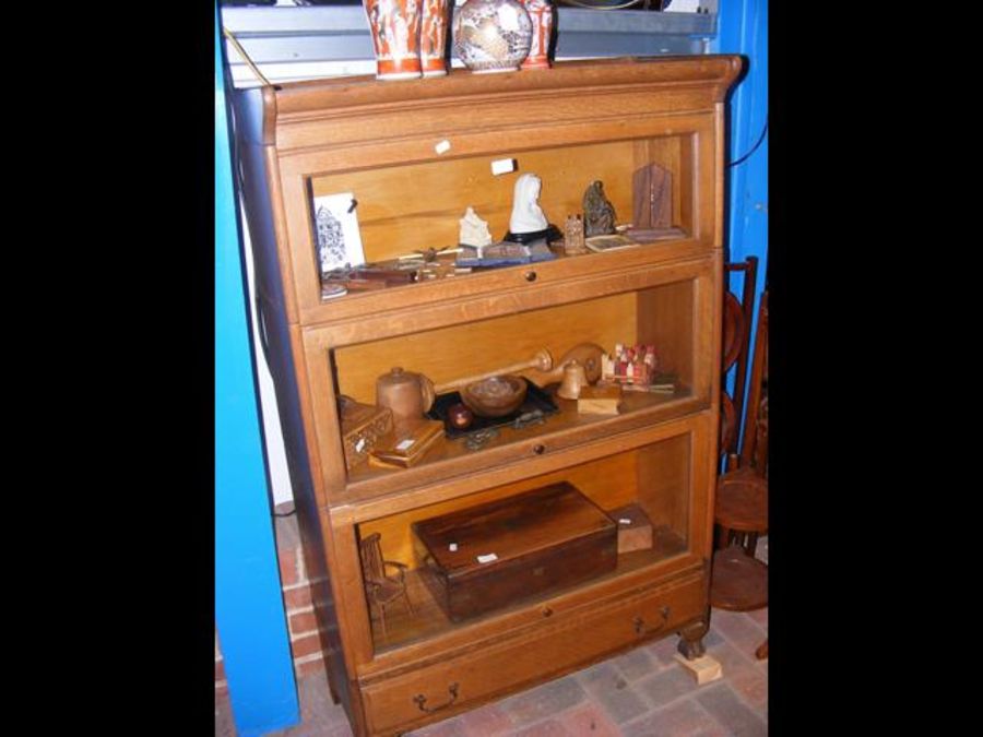 A Globe Wernicke style three section bookcase with