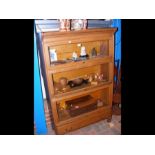 A Globe Wernicke style three section bookcase with