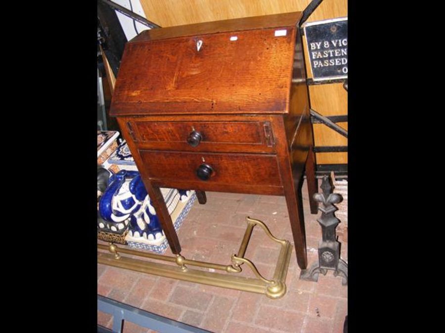 A country oak fall front bureau