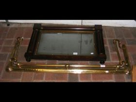 A Regency over mantel mirror together with a brass