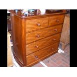 A Victorian mahogany chest of two short and three