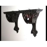 A pair of antique carved wooden wall brackets - 38