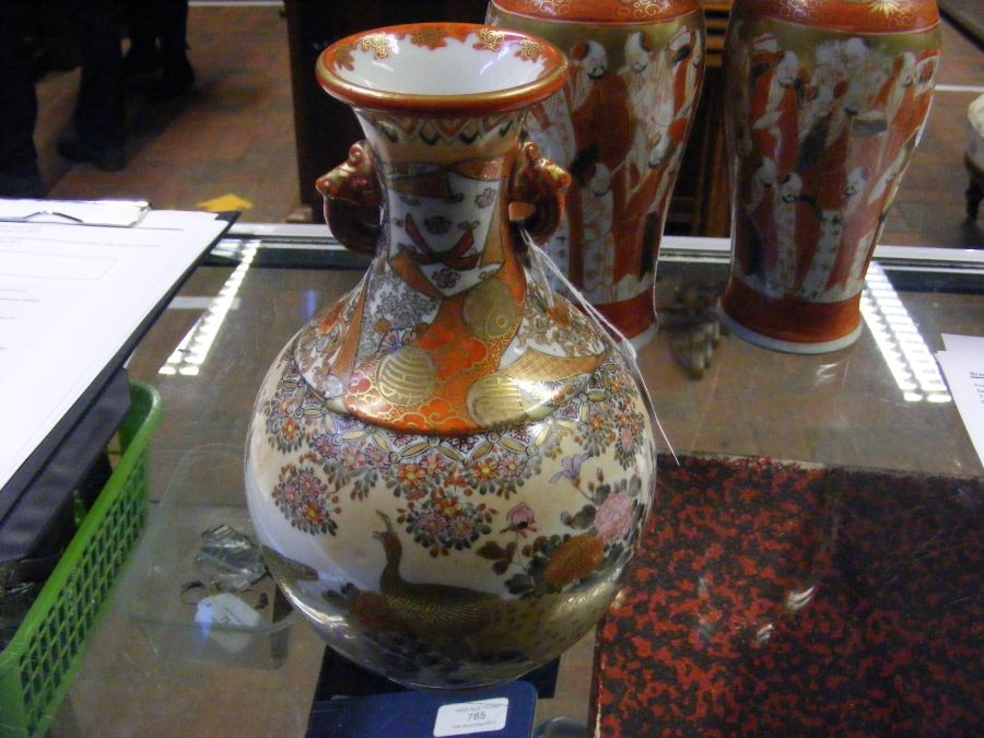 A pair of satsuma vases and one other - Image 2 of 22
