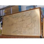 An antique hand coloured hydro-graphical survey of