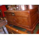 A Chinese hardwood chest - width 92cms