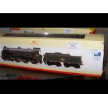A boxed Hornby locomotive and tender