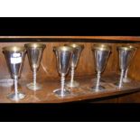 Eight I.F.S silver plated goblets