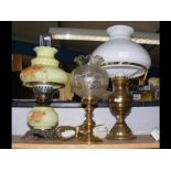 Three converted oil lamps