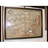 An antique hand coloured map by John Speed - Isle