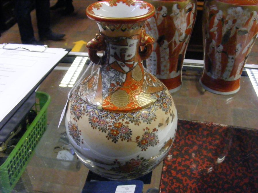 A pair of satsuma vases and one other - Image 3 of 22