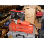 A Bosch electric drill, Ryobi dremel kit, together