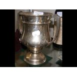 A two handled silver trophy