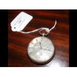 A silver cased gents pocket watch with separate se