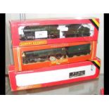A boxed Hornby loco and tender, together with two