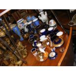 An assortment of collectable china including Crown