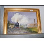 GILLIAN TOPSELL - oil painting of steam locomotive