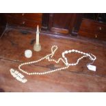 Ivory beadwork necklace etc