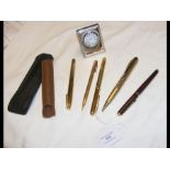 Various collectable fountain pens, silver frames t