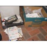 A box containing collectable stamps from around th