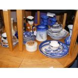 A medley of character jugs and blue and white coll