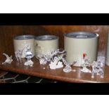 Eight boxed Swarovski crystal ornaments