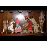 Various vintage and collectable toys including Merrythought Hanna Barbera Mr Jinks and Huckleberry H