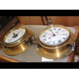 A reproduction ships barometer and clock by Plasti