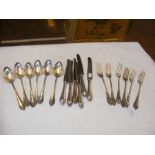 A quantity of .90 silver plated cutlery