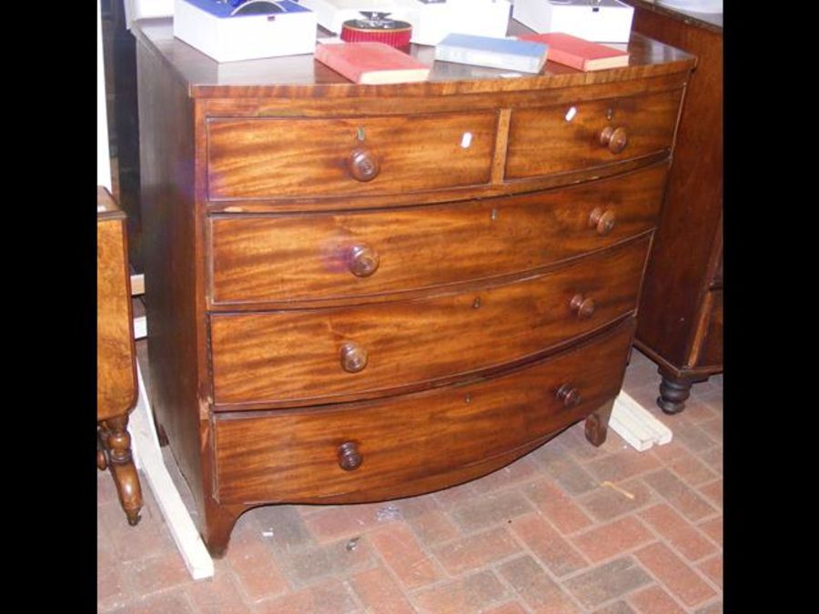 A 19th century mahogany bow front chest of drawers