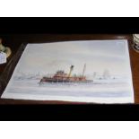 M.G PEARSON - original watercolour of Steam Tug Be