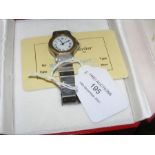 A ladies Cartier wrist watch with original box and