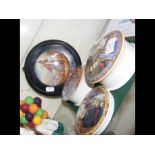 Four collectable Prattware pot lids including Lord
