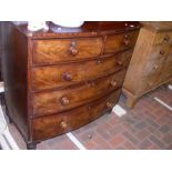 A 19th century mahogany bow front chest of drawers