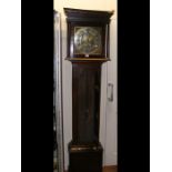 A 19th century Grandfather clock - the silvered di