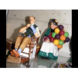 A Royal Doulton figure 'The Batchelor' together wi