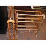 Three wooden towel rails