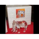 A boxed Swarovski crystal elephant - 9cms high wit