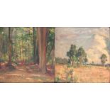 ALBERT SIRTAINE (1869-1959), VERVIERS. A PAIR OF BELGIAN IMPRESSIONIST LANDSCAPES - OIL ON PANELS,