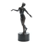 JOHANN PAUL STEINEL AN EARLY 20TH CENTURY GERMAN PATINATED FIGURAL BRONZE modelled as a naked lady