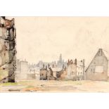 ALBERT T. PILE 1882 - 1981 PENCIL AND WATERCOLOUR titled on reverse “clearance of damaged property