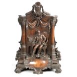 CASPAR BUBERL AMERICAN 1834-1899. OF AMERICAN INTEREST - A LARGE PATINATED BRONZE PRESENTATION