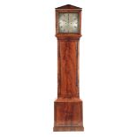 VULLIAMY, PALL MALL, LONDON A FIGURED MAHOGANY DOMESTIC REGULATOR LONGCASE CLOCK the hood with