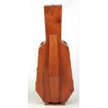 W. E. HILL & SONS, 38 NEW BOND STREET, LONDON. A PINE CELLO CASE with velvet lined interior and