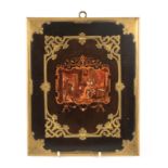 LUIGI PASQUALE (1822-1894) A FINE 19TH CENTURY ITALIAN HANGING PLAQUE with finely inlaid centre