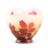 EMILE GALLE. A THREE COLOUR CAMEO GLASS VASE CIRCA 1900 with original Galle label to the