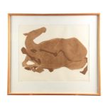 ELIZABETH FRINK. A LARGE SIGNED LIMITED EDITION ETCHING. Titled 'Rolling Over Horse' 58cm high, 72cm