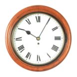 A LATE 19TH CENTURY OAK CASED FUSSE DIAL CLOCK the moulded surround enclosing a 12" painted dial