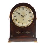 MORSON, SOHO. A LATE REGENCY SINGLE FUSEE BRACKET CLOCK the arched mahogany case with brass inlaid